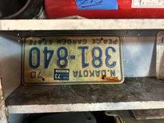 Shelf Of Items - License Plates, Tape Measure, Good Fire Extinguisher, Alternator, & More
