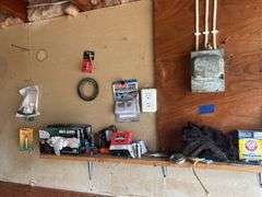 Small Group of Items on the Wall & Shelf