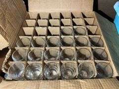Heavy Glass Bar Glasses & a Collection of Metal Letters