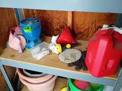 Metal Shelf with Contents