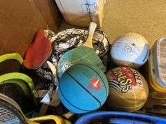 Sandbox Vehicles, Ladder Golf Game, Balls, Rackets, & Outside Toys