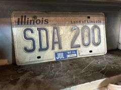 Shelf Of Items - License Plates, Tape Measure, Good Fire Extinguisher, Alternator, & More