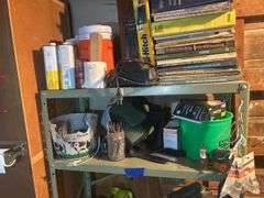 Metal Shelf with Contents