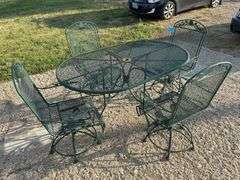 Oval Metal Patio Table & 4 Chairs