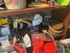 Contents of Shelf - Screwdrivers, Tools, Automotive Fluids, Magnets, & More