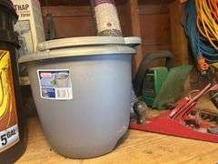 Contents of Shelf - Roadmaster Tricycle, Yard Sprayers, WD-40, Wood Plane, Poultry Netting, & More