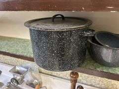 Enamel Coffee Pots, Other Enamel Pieces, Teapots, & Pitchers