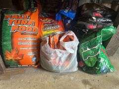 Contents of Shelf & Items on the Ground - Hardware Organizers, Jack Stands, Bottle Jacks, Grub Kille