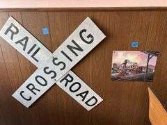 Railroad Crossing Sign & Other Railroad Picture
