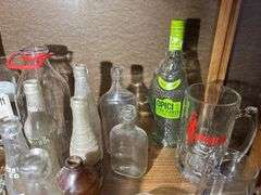 Collection of Bottles, Glasses, & Related Items