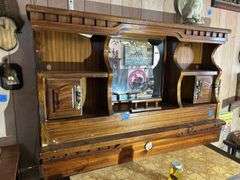 Old Waterbed Headboard Used as a Bar Back