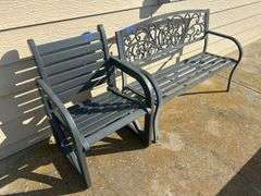 Metal Bench & Wood Chair
