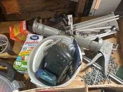 Contents of Tabletop - Tools, Wrenches, Painting Supplies, Fixtures, Copper Fittings, & Map Pro Gas