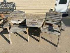 Wood Patio Chair Set & Porch Swing