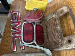 Collection Of Vehicle Emblems, Lights, & Related Items