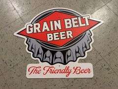 Metal Grain Belt Beer Sign
