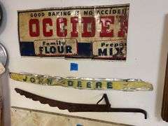 Partial Occident Sign, Hay Knife, & John Deere Panel