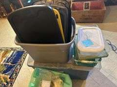 A Couple Totes & Many More Lids & Other Storage Containers