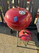 Two Red Charcoal Grills
