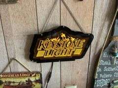 Mounted Fish, Metal & Wood Signs, Lighted Keystone Light Sign