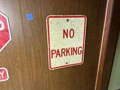 Stop, 4 Way, & No Parking Signs