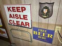Busch, Winston, Coors, Marlboro, etc Signs, Skull, Paul's Belt, Norwegian Chain Saw