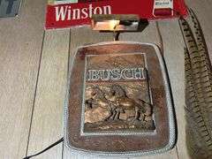 Busch, Winston, Coors, Marlboro, etc Signs, Skull, Paul's Belt, Norwegian Chain Saw