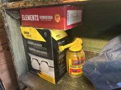 Wooden Shelf with Contents & Tools