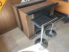 Home Bar Sections & Two Adjustable Height Stools