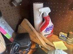 Contents of Countertop & Pegboard - Tools, Hardware, Shop Rags, & More
