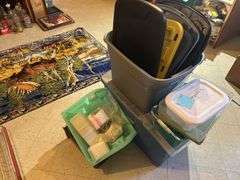 A Couple Totes & Many More Lids & Other Storage Containers