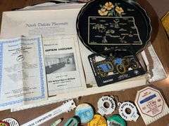 Pinback Buttons, Advertising, Placemats Including John Deere, & Henry Ford's Book "My Life