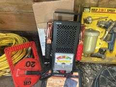 Romex 12/2 Wire, HVLP Spray Gun, Reel Of Cable, SAE Socket Set, & Battery Load Tester