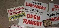 Paper, Metal, & Plastic Signs
