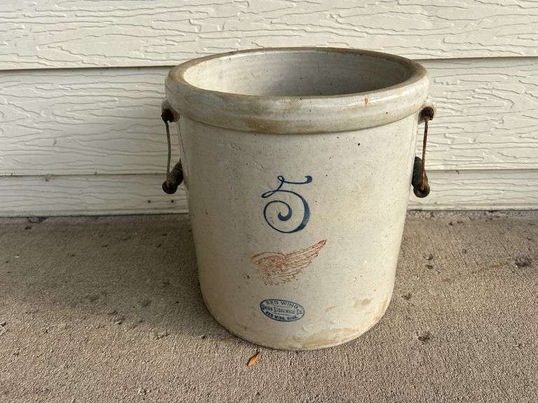 5 Gallon Red Wing Crock Jar with Handles