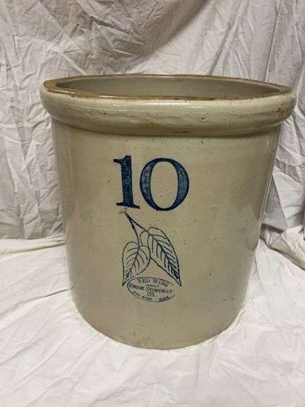 10-Gal Red Wing Crock - Leaves