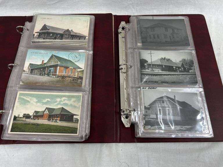 Two Binders of North Dakota Railroad Depot Postcards & Photographs