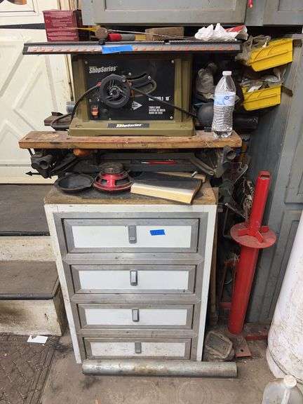 Table Saw & Cabinet with Contents