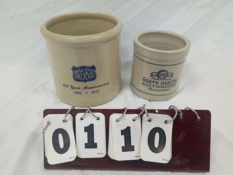 Commemorative Red Wing Crock & Beater Jar from The North Dakota Auctioneers Association
