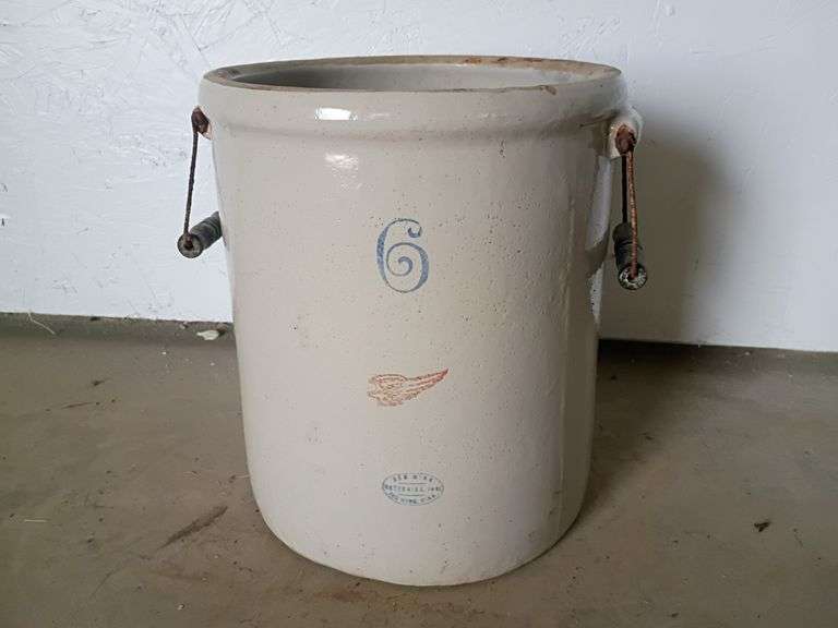 Six gallon Red Wing crock jar