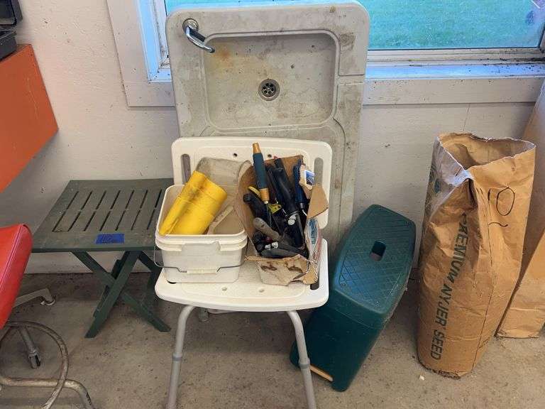 Gardening Hand Tools, Plastic Table, Fish Cleaning Sink, Nyjer Seed, & Shower Chair