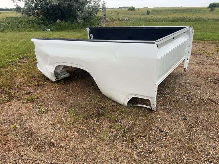 White Chevy/GMC Pickup Truck Bed With Black Liner
