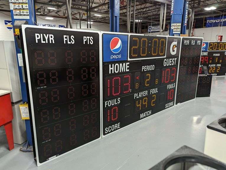 DAKTRONICS COMM. 3SECTION TUFFSPORT INDOOR LED SCOREBOARD WITH
