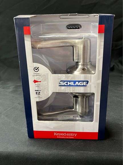 SCHLAGE KEYED ENTRY FLAIR LEVER ( SATIN NICKEL)