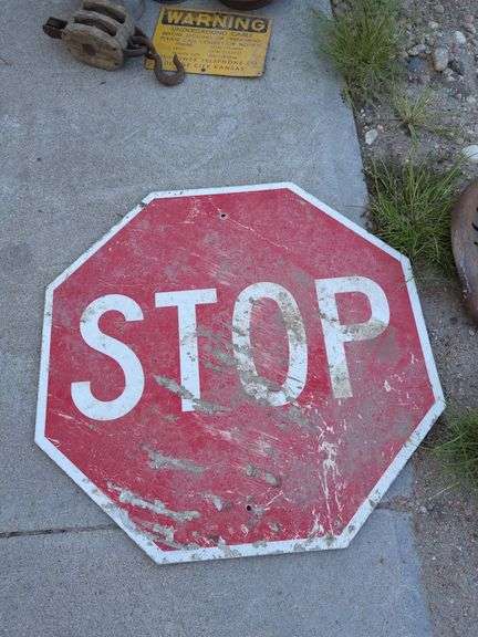  OUT METAL STOP SIGN Isabell Auction