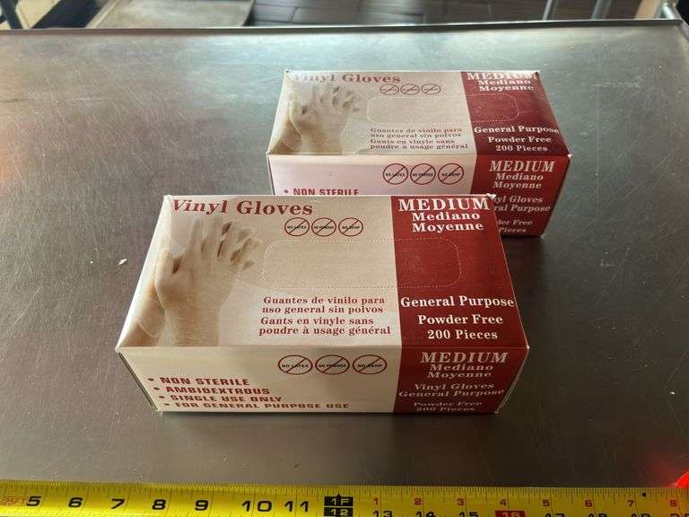 (2) 200 CT. MEDIUM VINYL GLOVES