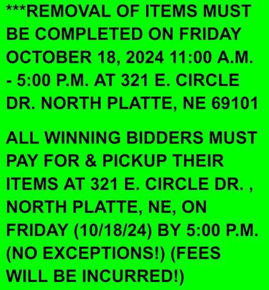 REMOVAL DATE, TIME, & INFORMATION