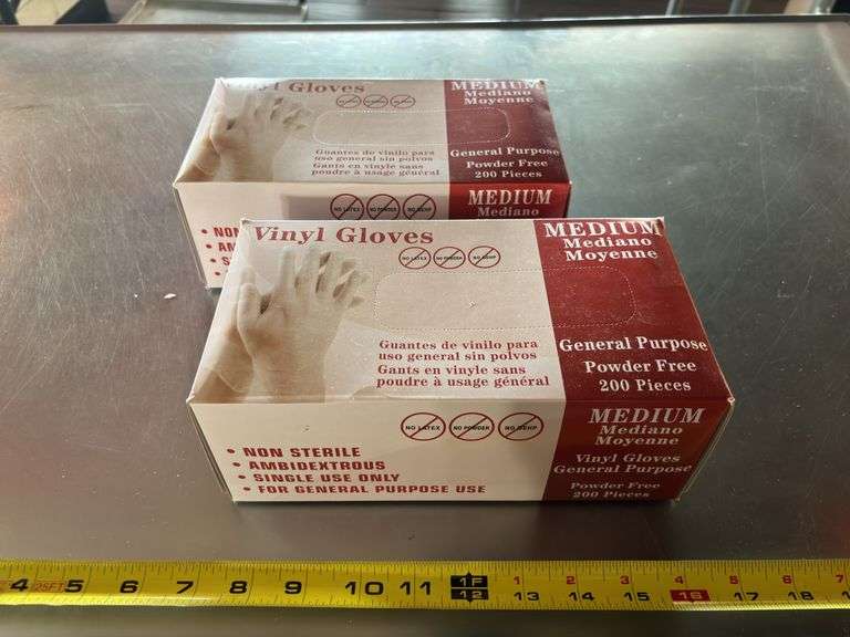 (2) 200 CT. MEDIUM VINYL GLOVES