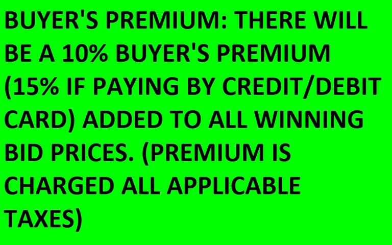 BUYER'S PREMIUM INFORMATION