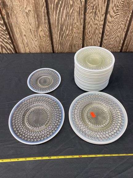 23pc. MOONSTONE OPALESCENT PLATE SETS